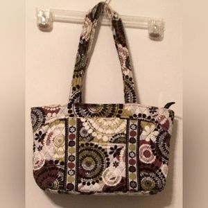 VERA BRADLEY. MEDALLION POLKA DOTS QUILTED TOTE HANDBAG. SIZE 10 X 16 X 5.